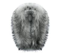 MAGIMODAC Fellkragen Pelzkragen Kunstfell Kunstpelz Fell Kragen Pelzschal Wie echt für Kapuze Kapuzenmantel Winter Parka Mantel Jacke (Mittelgrau, 70cm/27.55’’)