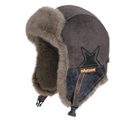 MAGIMODAC Unisex Winter Fliegermütze Winddicht Trappermütze Plüsch Kunstfellmütze Vintage Trapper Hüt Fleece Gefüttert Thermal Wintermütze mit Ohrenklappen Dunkelbraun