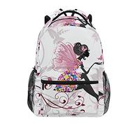 Magische Fee Blumen Mädchen Schmetterling Rucksäcke für Mädchen Jungen Schulrucksack Kinder Schultaschen Leicht Student Grundschule Schule Reise Umhängetasche, siehe abbildung, One size