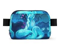 Magischer blauer Fuchs-Aufdruck, quadratische Bauchtasche für Männer und Frauen, verstellbare Gürteltasche, wasserdicht, Crossbody-Tasche, Brusttasche