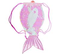 Magischer Meerjungfrau Pailletten Rucksack,29*57cm Reversibler Glitzer Niedlich Turnbeutel Sport & Tanz Rucksack mit Kordelzug Turnbeutel Verspielt Funkelnde Tanztasche für Mädchen Teens Damen