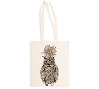 MAGITONE Ananas Eule Unisex-Einkaufstasche Beige Wiederverwendbar Unisex Totebag Beige Shopping Sack Reusable