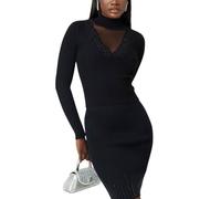 GUESS Damen Langarm Alice Strass Rollkragenpullover, Cremeweiß, Klein