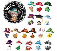 Magnetic Wooden Cow Welcome Sign - Front Door Rustic, Charming Holiday Ornament | Festive Wall Hanging For House, Store, Bedroom, Housewarming, Christmas, Birthday, Halloween