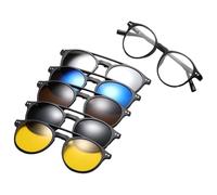 Magnetische Sonnenbrille: Polarisierte Brille mit Clip, abnehmbare Gläser, bequemes Unisex-Design, langlebiger Rahmen mit 5 klaren Sichtverbesserungen für Wandern, Reisen, Autofahren
