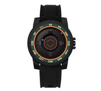 Magnetische Suspension Wache Innovative cool wasserdichte Quarzgelenkwache für Paare Schwarze Schale Unisex Design mit starker Schale und spiegelfreiem Display 41mm (Orangefarbener grünes Kreis)