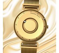 Magneto Fusion Gold Luxusuhr: Magnetische Anzeige, Goldenes Gehäuse, Edles Design für Eleganten Stil.