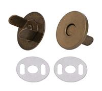 Magnetverschlüsse / Magnetknöpfe für Handtaschen, Taschen und zum Basteln, Magnetknöpfe, Gegenstücke und jeweils 2 Unterlegscheiben, Metall, 18 mm, metall, bronze, Set mit 50 Stück
