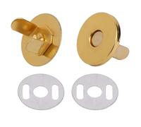 Magnetverschlüsse / Magnetknöpfe für Handtaschen, Taschen und zum Basteln, Magnetknöpfe, Gegenstücke und jeweils 2 Unterlegscheiben, Metall, 18 mm, metall, gold, Set of 20