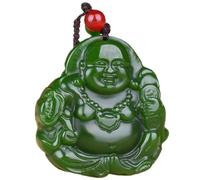 MAHUDVCR Halskette mit Anhänger, chinesische natürliche grüne Jade, handgeschnitzt, Modeschmuck, 1 Stück, One Size, Azetat, Kein Edelstein