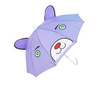 Maibar Regenschirm Kinder Zeichentrick Stick Schirme Kinder Leichtgewicht 3D-Kuppel Tiere Sicherheit Regenschirm (Lila)