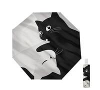 Maibar Reiseschirme Tier Katze Taschenschirme UPF 50 UV Schutz für Damen Kompakter Klappschirme SPF 50 Regenschirm (Knopf zur Automatischen Öffnung)