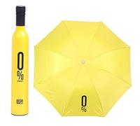 Maibar Sonnenschirm UV Taschenschirme Weinflasche Regenschirm Stockschirme Klappschirme Leicht 8 Knochen für Frauen (Gelb)