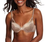Maidenform Damen Bügel, Love The Lift Smoothing Demi, Push-up BH, Undurchsichtige, Abendblush/Creme Strappy Lace, 80C