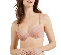 Maidenform Damen Bügel, Love The Lift Smoothing Lace, Push-up Demi BH, Durchsichtig, Transparentes Blassrosa/Rotgold, 80A