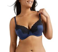 Maidenform Damen Comfort Devotion Bügelloser Spitze, Your weicher Mikrofaser natürlichem Lift, bequemer BH, Navy Eclipse/Schwarz, 90C