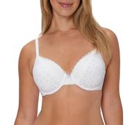 Maidenform Damen Comfort Devotion Full Coverage Bügel-T-Shirt-BH, Weißer Cottage-Druck/himmelblaue Schleife, 85C