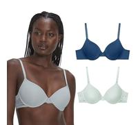 Maidenform Damen for Women, Underwire Bra with Adjustable Straps 2-Pack Push-Up-BH, Navy Eclipse/Salty Pepper Grey, 75A (2er Pack)