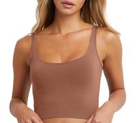 Maidenform Damen M Smoothing Seamless Cropped Cami Shapewear, Scoop Neck Crop Shaping Camisole Slip, Bronzierte Kastanie, S