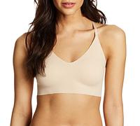 Maidenform Damen Pure Comfort Spitzen-Racerback-BH mit V-Ausschnitt, Light Beige, L