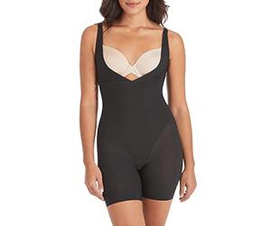 Maidenform Damen Shaper, Trage Deinen Eigenen BH, Feste Kontrolle, Shapewear, Offene Brustformer Schlanker Body für den Oberschenkel, Schwarz, XXX-Large