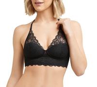 Maidenform Damen Spitze Bralette Gepolstert Longline Bralette Convertible Wireless Bras für Frauen (Plus, Black Bloom Lace, 75D