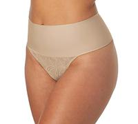 Maidenform Damen Tame Your Tummy Lace Panties, Firm Control Shapewear Thong, Cool Comfort Tangahschen, Beige Swing Spitze, Medium