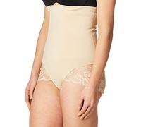 Maidenform Damen Tame Your Tummy Spitzenhöschen mit hoher Taille zähmen Ihren Bauch, Beige Nude 1/ Transparente Spitze, S