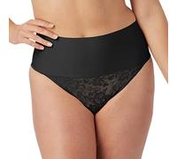 Maidenform Damen Tame Your Tummy Shaping Lace Thong with Cool Comfort Taillen-Shapewear, Schwarze Spitze, Small