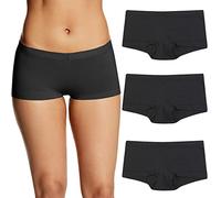 Maidenform Damen Underwear, Stretch Cotton Boyshort Panties for Women, Assorted, 3-Pack Slips für Jungen, Schwarz/Schwarz/Schwarz, L (3er Pack)