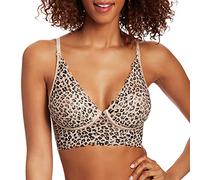 Maidenform Damen Wireless Bralette, Pure Comfort Lace Longline, Convertible Bra for Women BH, Undurchsichtige, Natürlicher Tierdruck-Paris Nude, 75B
