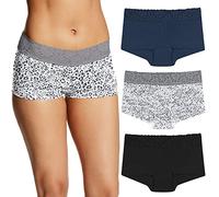 Maidenform Damenunterwäsche, Boy-Shorts, 3er-Pack, Stretch-Baumwolle, Bequeme, Kurze Höschen für Damen, M