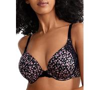 Maidenform Natural Boost Demi BH Push Up Spitze T-Shirt BH mit wandelbaren Trägern Add-One-Cup Push Up T-Shirt BH, Slinky Daisy Print/Schwarz, 80B