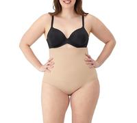Maidenform Women's Fat Free Dressing High Waisted Brief Control Knickers, Beige (Latte Lift), Size 10 (Size:Small)
