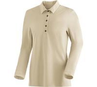 Langarm-Poloshirt MAIER SPORTS "Long Piquee Polo W", Damen, Gr. S, beige, 60% BAUMWOLLE, 40% POLYESTER (RECYCELT), Rundhals, Shirts (93569762-S) beige