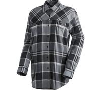 Funktionshemd MAIER SPORTS "DA-BLUSE 1/1 ARM PREDEAL 2.0 W", Damen, Gr. 48, N-Gr, grau check, Obermaterial: 57% Baumwolle, 43% Viskose, Hemden (54466224-48) grau check