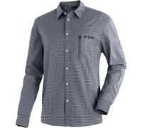 Funktionshemd MAIER SPORTS "Mats L/S", Herren, Gr. 50, Normalgrößen, grau, 97% Polyester, 3% Elasthan, Hemden, Herren Hemd langarm, karriertes Freizeithemd, Langarmhemd, Regular Fit (43288158-50) grau