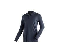 Langarm-Poloshirt MAIER SPORTS "Ulrich L/S", Herren, Gr. XXL, blau (dunkelblau), 100% Polyester, Shirts, Herren Polo langarm, leichtes Funktionsshirt, Langarmshirt, Reg. Fit (96861737-XXL) dunkelblau