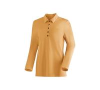 Langarm-Poloshirt MAIER SPORTS "Long Piquee Polo W", Damen, Gr. S, dunkelorange, 60% BAUMWOLLE, 40% POLYESTER (RECYCELT), Rundhals, Shirts (75526659-S) dunkelorange