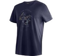 T-Shirt MAIER SPORTS "Dieter Print", Herren, Gr. 5XL, blau (dunkelblau), 100% Polyester, Rundhals, Kurzarm, Shirts, Herren Funktionsshirt, Freizeitshirt mit Aufdruck, Regular Fit (75756506-5XL) dunkel