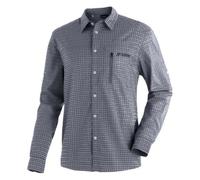 Maier Sports Herrenhemd Mats L/S Langarm kariert 97% Polyester 3% Elasthan Größe 48 Grau