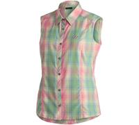 Maier Sports Bluse Paloma Damen Outdoor, ärmellos, Karomuster, Pink/Muslin/Green, Größe 38