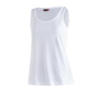 Maier Sports Petra, Ärmelloses Damen T-Shirt, Outdoorshirt mit Rundhals für Wandern und Freizeit, dryprotec Technologie, Atmungsaktiv, NFC-Chip für einfaches Recycling, Weiß, 38