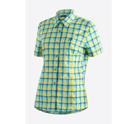 Maier Sports Funktionsbluse Philina Damen kariert Kurzarm Pastellgelb Gr. 38