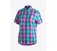 Funktionsbluse MAIER SPORTS "Philina", Damen, Gr. 44, hellbeere, 85% Polyester, 15% Viskose, Blusen, Damen Bluse, leichte Kurzarmbluse, Blusen-Shirt, Karobluse, Reg Fit (47363269-44) hellbeere
