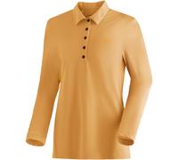 Langarm-Poloshirt MAIER SPORTS "Long Piquee Polo W", Damen, Gr. L, dunkelorange, 60% BAUMWOLLE, 40% POLYESTER (RECYCELT), Rundhals, Shirts (75526659-L) dunkelorange