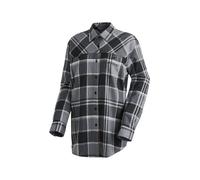 Funktionshemd MAIER SPORTS "DA-BLUSE 1/1 ARM PREDEAL 2.0 W", Damen, Gr. 42, N-Gr, grau check, Obermaterial: 57% Baumwolle, 43% Viskose, Hemden (54466224-42) grau check