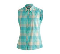 Maier Sports "Sana sleeveless" ärmellose Damen Bluse, sommerliches Blusen-Shirt, Karobluse, Reg. Fit (83193236-40) rauchtürkis
