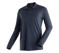 Poloshirt MAIER SPORTS "Ulrich L/S", Herren, Gr. 4XL, blau (dunkelblau), 100% Polyester, Langarm, Shirts, Herren Funktionsshirt, langarm Freizeitshirt mit Hemdkragen, Reg. Fit (96861737-4XL) dunkelbla