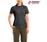 Maier Sports Funktionspolo Ulrike Damen Piqué dryprotec atmungsaktiv mit NFC-Chip Schwarz 44